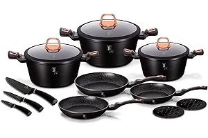 BERLINGERHAUS Berlinger Haus - BH/7187 - Set di pentole da 14 pezzi, Collezione Black Rose