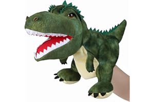 JUSTQUNSEEN Burattin a Mano Marionette da Mano Dinosauro, Bambole di Dinosauro per Bambini, Animali di Peluche di Dinosauro, Regali di Burattini a Dito, Jurassic World Dinosauri Giocattoli