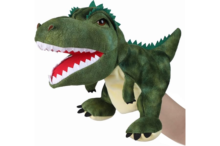 Hand Puppets Dinosaur Puppets for Kids, Dinosaur Toys for Boys Girls, Plush Dinosaur Stuffed Animal Story Toys Gifts for 3-6 Year Old Boy (T-Rex)