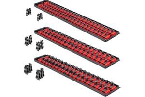 ERNST MANUFACTURING ERNST Socket Boss Combo 3er Pack Werkzeug-Organizer mit Twist-Lock Technologie, rot, Modell 8510A – Sichere Steckdosenaufbewahrung für Mechaniker und Heimwerker – Made in USA
