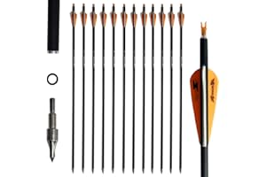 biubiusot 12er Pfeile Carbonpfeile 31 Zoll für Bogenschießen Bogenpfeile Jagdpfeile für Recurvebogen,Jagd Schießen Bogen