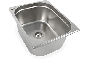 Edelstahl Spülbecken Camping Spüle Waschbecken Imbisswagen Marktstand + Ablauf 1 1/2" 325x265x150mm (ad-ideen)