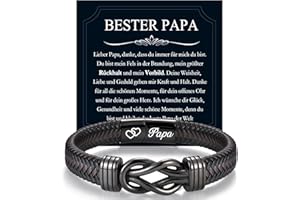 EYQV Geschenk für Männer, Lederarmband für Papa Bruder Sohn Enkel Neffen Onkel Meinen Mann Patenonkel, Geschenkideen zum Geburtstag Vatertag Herrentag Jahrestag Weihnachten Valentinstag Jubiläum