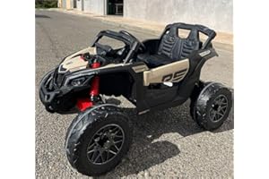 Indalchess Buggy 24V Can-Am Maverick 1 Plaza, 4x4 (Motores 200W), Cuero, Mp4 TV, RC. Full Option - INDA37-LI-CA003rs (Negro)