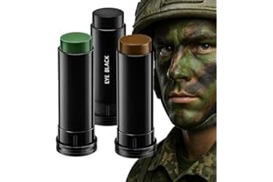 EHIOG Kit 3 Stick Trucco Mimetico per Viso – Face Paint da Camuffamento Militare con Colori Nero, Verde e Marrone – Ideale per Caccia, Softair, Escursioni e Attività all’Aperto
