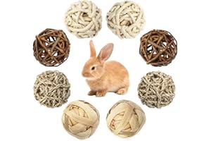 SANOU Kaubälle 8 Stück Kleintiere Kauspielzeug Hasen Kauspielzeug Kaninchen Spielzeug Kaubälle für Kleintiere Hamster Kaninchen Meerschweinchen Chinchilla Rennmäuse
