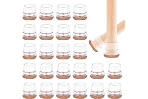 DOTTALL 24 PCS Pieds de chaises Protecteurs, Patin Silicone Transparent pour mobilier/chaises/Meubles, avec Coussinets en Feutre pour carrelage, sols en Bois Dur et sols stratifiés
