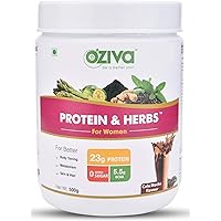 Oziva Protein & Herbs For Women Whey Protein Shake With Ayurvedic Herbs, Cafe Mocha, 16 Servings, 0g added Sugar