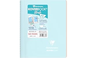 Clairefontaine 366772C Un Cahier à Spirale Koverbook Blush Bleu givré- A5 14,8x21 cm - 160 Pages Lignées - Papier Blanc 90 g - Couverture Polypro Enveloppante