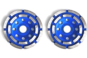 2 Stück QUANTEX Diamant-Schleiftopf 115mm. Diamant-Schleifscheibe doppelreihig mit 22,23mm Standardbohrung geeignet für alle Winkelschleifer, Betonfräse etc. Universal für Beton, Naturstein, Estrich