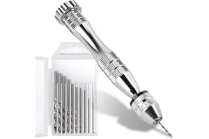 LEOBRO Pin Vise for Resin Casting Molds, Steel Hand Drill, Resin Drill with 10 PCS Drill Bit, Precision Hand Drill Tools for Epoxy Resin Arts Crafts, Wood, Clay, DIY Resin Keychain Jewelry Making