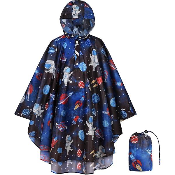 Poncho De Pluie Enfant 2-4 Ans - Imperméable Léger EVA, Couleur Rose Clair - Printemps/été Avec Boutons