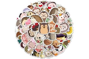 TMZELOA 50 adesivi per piccoli animali, adesivi per riccio, riccio, varie azioni a tema, adesivi fai da te per computer portatile, bicicletta