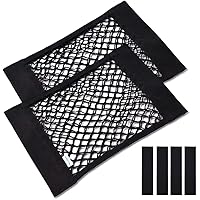 MICTUNING Universal Auto Kofferraum Organizer Netztache Storage Netz mit Klett (2pcs)
