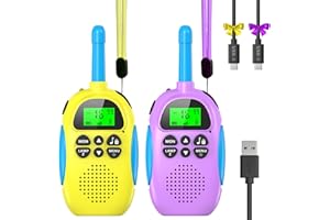 Ushining Walkie Talkies für Kinder Aufladbar mit 16 Kanäle, Kinder Walkie Talkie Wiederaufladbar mit VOX Funktion & Tastensperre für Abenteuer, Camping, Wandern, Spielzeug 3-12 Jahre Jungen Mädchen
