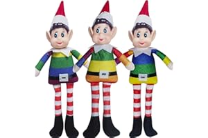 Dazhtu Juego de 3 Elfo Navidad, Elves Behaving' Badly, Juguetes Suaves de 10 Pulgadas para niña Elfo y niño Elfo, Cuerpo Suave y Cabeza de Vinilo