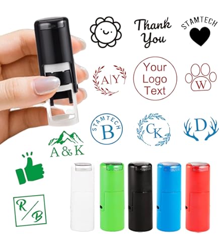 Tampon Auto-encreur Coiffure Tampon Auto-Encreur Ciseaux & Peigne - Pour Cartes Fidélité Coiffeur - Encre Noire 11mm Encre Noire Tampon