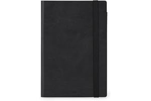 Legami - Agenda Giornaliera Large, 12 Mesi, da Gennaio 2024 a Dicembre 2024, Chiusura con Elastico, Planner mensile gennaio 2025, Piano Ferie, Rubrica, 17x24 cm, Colore Black onyx