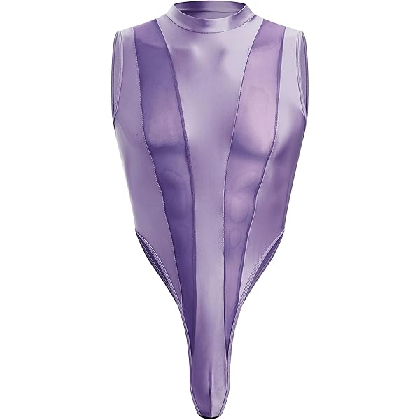 Freebily Herren Body Kurzarm - Glänzender Sportbodysuit Für Fitness & Party