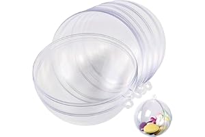 ‎ZEONHEI ZEONHEI 40 Stück 10cm Transparente Kunststoffkugeln, Transparente Kunststoff Acrylkugeln Befüllbare Weihnachtsschmuckkugeln, für Hochzeit, Party, Heimdekoration, DIY Handwerk