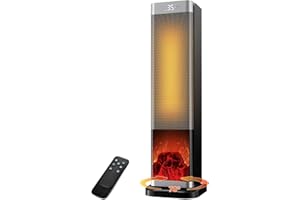 YOOKESEN Chauffage d'appoint, 2000W, Céramique PTC, Oscillation à 70°, Minuterie 12h, Ultra Silencieux, Affichage LED, Mode Eco, Télécommande&Thermostat, pour Chambres Bureaux [Économie d'énergie A]
