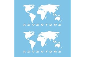‎AUTODOMY Autodomy Naklejki Mapa Świata Kula Ziemska Adventure Off Road 4x4 | Zestaw 2 Sztuki Naklejki na Zewnętrzną Część Samochodu | Winyle do Samochodu (Biala)