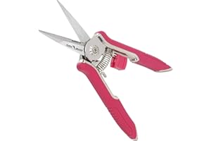 FLORA GUARD 16,5 cm Micro-tip Sécateur jardinage Main Sécateur Ciseaux de coupe en acier inoxydable avec rouge