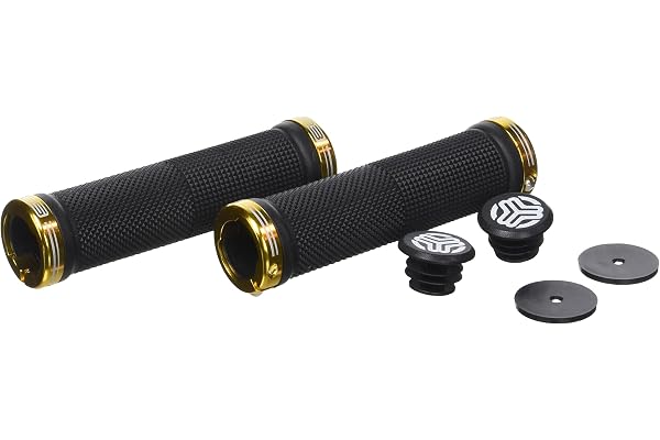 SB3 - Grips KHEOPS - Grips pour Vélo - Confort, Excellente Prise en Main - Gomme Épaisse - Rouge/Ano Noir
