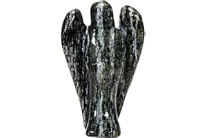 Morella Gemstone Zebra Jasper Angel Good Luck Charm Guardian Angel to take with You 3,5 cm - 1.38 inch in a Velvet Bag