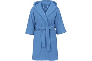 Dorian Home - Accappatoio Bambino e Bambina in Spugna con Cappuccio, Tasche, Cintura a Passanti e Gancio, 100% Cotone Traspirante Ipoallergenico - Morbido Durevole Assorbente per Piscina, Mare, Bagno
