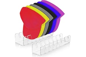 HUANGJW 2 Stück Cap Halter Acryl, Huthalter Cap Halterung Acryl Hutständer Aufbewahrung Basecap Halter, Desktop Baseballkappen Organizer Cap Halter Hut Organizer für 14 Baseballkappen Aufbewahrung