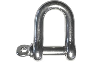 US Stainless Stainless Steel 316 Forged D Shackle Marine Grade 1/4" (6mm) Dee