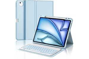 IVEOPPE Tastiera iPad Air 13 M3 2025/M2 2024, Cover Tastiera Italiano QWERTY Retroilluminata Magnetico Staccabile Bluetooth con Portapenna per iPad Air 13 2024/2025, Blu cielo
