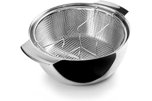 IBILI - Freidora con cestillo induktion, 24 cms, Acero inoxidable, Apto para induccion