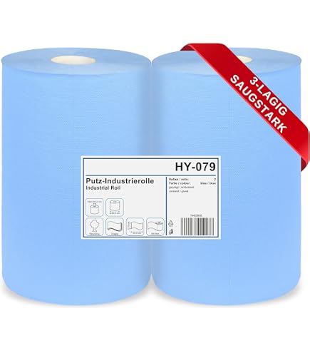 Putztuchrolle 3-lagig 1000 Blatt blau | 38666