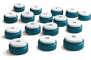 FluentPet Basic Buttons 16-Pack | Recordable Buttons with Batteries Included for Dogs and Cats | Customizable Cat/Dog Buttons for Communication | Compact Easy-to-Press Design
