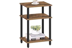 TUTOTAK End Table, Side Table, Nightstand, 3-Tier Storage Shelf, Couch Table for Small Space, Living Room, Bed Room TB01BB049EU