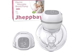Jheppbay Tire Lait Electrique Main Libre - 3 Modes 12 Niveaux, Tire-Lait Électrique Avec Fonction Mémoire, 3 Brides (21/24/27mm), Écran LCD, Sans BPA, Gris, 2 Pièces
