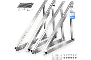 RHEIN BELEUCHTUNG Solarpanel Halterung Solarmodul Halterung Balkonkraftwerk 118cm für Solarpanel 100W-600W, Winkel Einstellbar 0-90° Halterung für Dachhalterungen Solarmodule (118 cm Solarmodulhalterung)