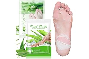 YAGASPANTERY 2 Paar Fußmaske, Hornhaut Socken, Abgestorbene und Entfernt Effektiv, Feuchtigkeitsspendende Fussmaske, Fußpflege für Zarte Füße, Exfoliating Fussmaske für Männer und Frauen (Aloen)