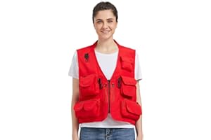 Ziker Gilet de pêche en maille respirante ajourée pour femme avec poches