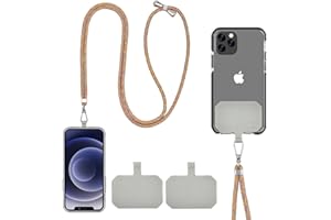 QUNFA Universelle Handykette, Lanyard, verstellbar und abnehmbar, Kompatibel mit iPhone/Samsung/Huawei (Mixed Gold)