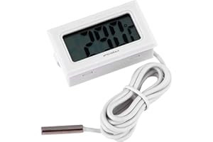 AptechDeals Mini LCD digital thermometer sensor wired for Room temperaure/fridges, Indoor Outdoor Portable Pocket LCD Electro