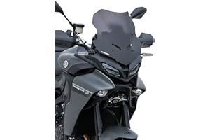 4Moto Cupolino Sport 36cm Nero Scuro Opaco, Compatibile con Tracer 9 2021-2022, Vetro, Plug and Play, Front and Inside