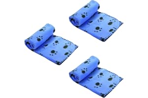 MOTTDAM 3 x Blue Soft Fleece Warm Pet Dog/Cat Bed Blankets