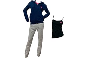Lotto Tuta Donna in Felpa GARZATA + T-Shirt in Omaggio, Tuta Donna Invernale con Zip Intera Tuta Donna Completa