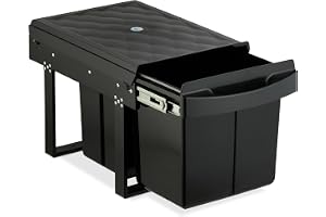 Relaxdays inbyggd avfallskorg, 3 fack, 15l & 2x 8l
