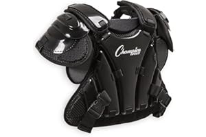 Champion Sports Umpire Chest Protector: 3 Millimeter Molded Plate Armor Style Softball & Baseball Chest Protector - 13" - Black
