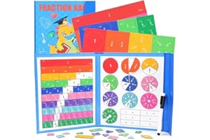 Shengou Magnetic Fraction Educational Puzzle,Jeu magnétique de Fractions,Démonstrateur de Disque magnétique,Jeux pour Apprendre Les Fractions,Magnetic Score Disk Demonstrator (Dinosaure)