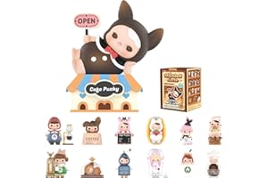 POP MART PUCKY Rabbit Cafe Series-1PC Figurines Populaires Figurines Aléatoires Figurines d’Action Figurines de Jouet Figurines à Collectionner Cadeaux Créatifs